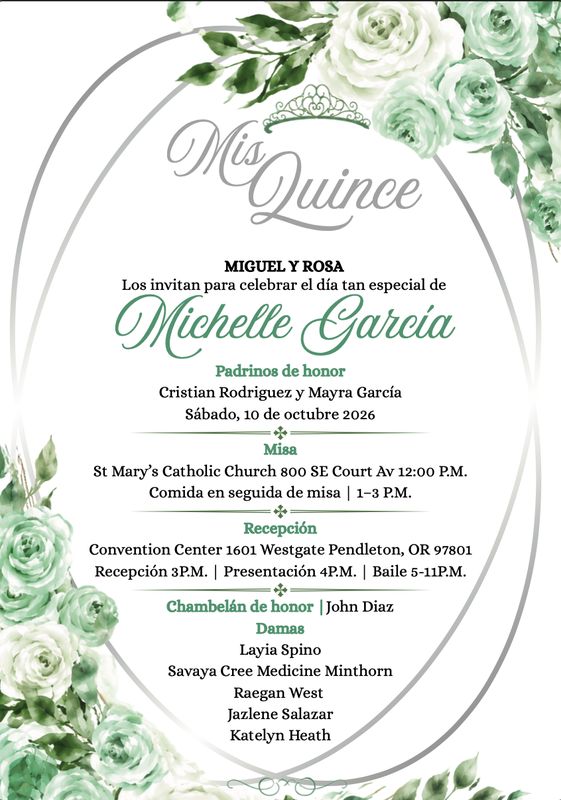 Diseño de Invitación Especial (Cliente USA)